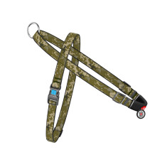 Шлея для собак швидкознімна WAUDOG Nylon з QR-паспортом, малюнок "Мілітарі", пластиковий фастекс, L, Ш 25 мм, А 60-80 см, В 70-100 см