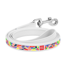 Повідець WAUDOG Design з малюнком "Вітраж" (ширина 25 мм, довжина 122 см) білий