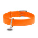 Нашийник для собак шкіряний WAUDOG Glamour з QR паспортом, без прикрас, XL, Ш 35 мм, Дов 46-60 см помаранчевий