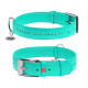Нашийник для собак шкіряний WAUDOG Glamour з QR паспортом, подвійний зі стразами, L, Ш 25 мм, Дов 38-49 см ментоловий