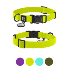 Нашийник для собак водостійкий WAUDOG Magnet c QR паспортом, магнітна пряжка-фастекс, XL, Ш 25 мм, Дов 38-58 см, лимонний