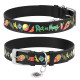 Нашийник для собак шкіряний WAUDOG Design з QR паспортом, малюнок "Рік та Морті 3", XL, Ш 35 мм, Д 46-59 см, чорний