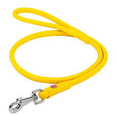 Повідець для собак шкіряний WAUDOG Glamour круглий, Д 13 мм, Дов 122 см жовтий
