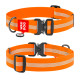 Нашийник для собак водостійкий WAUDOG Waterproof з QR-паспортом, світловідбиваючий, металева пряжка-фастекс, XXL, Ш 40 мм, Д 46-70 см, помаранчевий