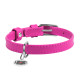 Нашийник для собак шкіряний WAUDOG Glamour з QR паспортом, без прикрас, S, Ш 15 мм, Дов 27-36 см рожевий