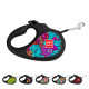 Повідець-рулетка для собак WAUDOG R-leash, малюнок "Літо", M, до 25 кг, 5 м, світловідбиваюча стрічка чорний