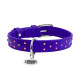 Нашийник для собак шкіряний WAUDOG Glamour з QR паспортом, з клейовими стразами, Ш 20 мм, Дов 30-39 см фіолетовий