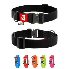 Нашийник для собак водостійкий WAUDOG Waterproof c QR паспортом, металічна пряжка-фастекс, Ш 40 мм, Дов 46-70 см, чорний