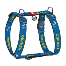 Шлея для собак анатомічна H-подібна WAUDOG Nylon з QR-паспортом, малюнок "Патрон", пластиковий фастекс, розмір XL, Ш 35 мм, А 55-95 см, В 70-110 см