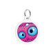 Адресник для собак і котів металевий WAUDOG Smart ID з QR паспортом, малюнок "Око монстра", коло, Д 25 мм