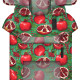 Дощовик-накидка з капюшоном для собак WAUDOG Clothes, малюнок "Гранати", M, А 40-43 см, B 52-62 см, С 33-42 см
