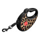 Повідець-рулетка для собак WAUDOG R-leash з контейнером для пакетів, малюнок "Леопард", світловідбивна стрічка, S, до 12 кг, 3 м