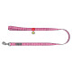 Повідець для собак нейлоновий WAUDOG Nylon, малюнок "Смайли на рожевому", L-XXL, Ш 25 мм, Дов 122 см