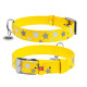 Нашийник для собак шкіряний WAUDOG Glamour з QR паспортом, візерунок "Зірочка", світонакоплювальний, Ш 25 мм, Дов 38-49 см жовтий