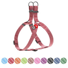 Шлея з відновленої бавовни WAUDOG Re-cotton з QR паспортом, світловідбиваюча, пластиковий фастекс, S, Ш 15 мм, Д 40-55 см червоний