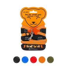 Шлея Dog Extreme з нейлону на планшеті для морських свинок, декоративних крис (ширина 10мм, В:22-29см) помаранчевий