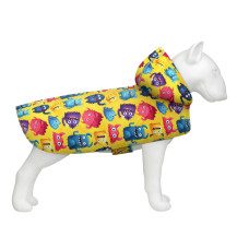 Дощовик-накидка з капюшоном для собак WAUDOG Clothes, малюнок "Мохнаті монстри", А 23-26 см, B 30-36 см, С 15-20 см