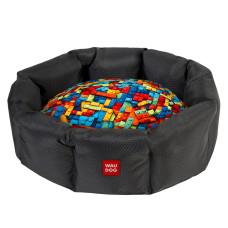 Лежанка для собак WAUDOG Relax, малюнок "Блоки", M, Ш 42 см, Д 52 см, В 19 см