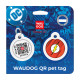 Адресник для собак і котів металевий WAUDOG Smart ID з QR паспортом, малюнок "Флеш лого", коло, Д 30 мм