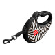 Повідець-рулетка для собак WAUDOG R-leash з контейнером для пакетів, малюнок "Зебра", світловідбивна стрічка, S, до 12 кг, 3 м
