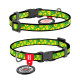 Нашийник для собак нейлоновий WAUDOG Nylon з QR паспортом, малюнок "Авокадо", пластиковий фастекс, Ш 10 мм, Дов 20-30 см
