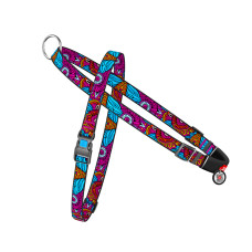 Шлея для собак швидкознімна WAUDOG Nylon з QR паспортом, малюнок "Літо", пластиковий фастекс, Ш 25 мм, А 60-80 см, В 70-100 см