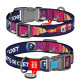 Нашийник для собак нейлоновий WAUDOG Nylon з QR-паспортом, малюнок "Космос. Ракета", пластиковий фастекс, XL, Ш 25 мм, Д 35-58 см