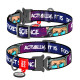 Нашийник для собак нейлоновий WAUDOG Nylon з QR-паспортом, малюнок "Космос. Ракетобудування", металева пряжка-фастекс, L, Ш 25 мм, Д 31-49 см