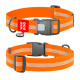 Нашийник для собак водостійкий WAUDOG Waterproof з QR паспортом, світловідбивний, пластиковий фастекс, XXL, Ш 40 мм, Дов 46-70 см, помаранчевий