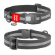 Нашийник для собак водостійкий WAUDOG Waterproof з QR паспортом, світловідбивний, пластиковий фастекс, XXL, Ш 40 мм, Дов 46-70 см, сірий