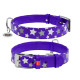 Нашийник для собак шкіряний WAUDOG Glamour з QR паспортом, візерунок "Зірочка", світлонакопичувальний/світловідбивний, L, Ш 25 мм, Дов 38-49 см фіолетовий