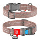 Нашийник для собак із відновленої бавовни WAUDOG Re-cotton з QR паспортом, світловідбиваючий, пластиковий фастекс, Ш 25 мм, Дов 33-49 см коричневий