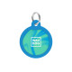 Адресник для собак і котів металевий WAUDOG Smart ID з QR паспортом, малюнок "Градієнт блакитний", коло, Д 25 мм