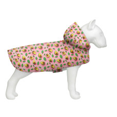 Дощовик-накидка з капюшоном для собак WAUDOG Clothes, малюнок "Авокадо на рожевому", XS, А 26-29 см, B 32-41 см, С 21-26 см