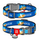 Нашийник для собак нейлоновий WAUDOG Nylon з QR паспортом, малюнок "Прапор", пластиковий фастекс, розмір XL, Ш 25 мм, Д 37-58 см