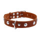 Нашийник "CoLLaR" одинарний з прикрасами (ширина 35мм, довжина 48-63см) коричневий