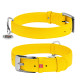 Нашийник для собак шкіряний WAUDOG Glamour з QR паспортом, без прикрас, Ш 35 мм, Дов 46-60 см жовтий