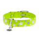 Нашийник для собак шкіряний WAUDOG Glamour з QR паспортом, візерунок "Зірочка", світлонакопичувальний/світловідбивний, XL, Ш 35 мм, Дов 46-60 см салатовий