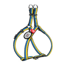 Шлея для собак анатомічна WAUDOG Nylon з QR паспортом, малюнок "Colors of freedom", пластиковий фастекс, XS, Ш 10 мм, Дов 28-40 см