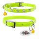 Нашийник WAUDOG Glamour з резинкою, клейовими стразами "Квітка" для котів (ширина 9мм, довжина 22-30см) салатовий