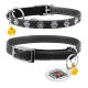 Нашийник WAUDOG Glamour з резинкою, клейовими стразами "Квітка" для котів (ширина 9мм, довжина 22-30см) чорний
