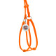 Шлея з повідцем для собак шкіряна WAUDOG Glamour з QR паспортом, кругла, Д 6 мм, А 42-60 см, В 46-64 см помаранчевий