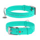 Нашийник для собак шкіряний WAUDOG Glamour з QR паспортом, подвійний зі стразами, S, Ш 15 мм, Дов 27-36 см ментоловий