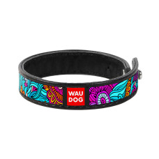 Браслет WAUDOG Design з малюнком "Літо", преміум шкіра (ширина 15мм, довжина 21-23см) чорний