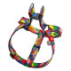 Шлея для собак WAUDOG Nylon з QR паспортом, малюнок "Вітраж", пластиковий фастекс, XL, Ш 35 мм, А=В 70-100 см