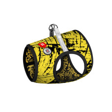 Шлея для собак м'яка WAUDOG Clothes з QR паспортом, малюнок "Бетмен ескіз", S1, В 40-45 см, С 29-31 см