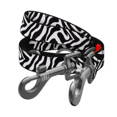 Повідець-перестібка для собак WAUDOG Nylon, малюнок "Зебра", М, Ш 20 мм, Дов 300 см