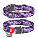 Нашийник для собак нейлоновий WAUDOG Nylon з QR паспортом, малюнок "Фіолетовий камо", металічна пряжка-фастекс, Ш 25 мм, Дов 33-49 см