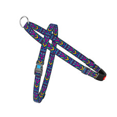 Шлея для собак швидкознімна WAUDOG Nylon з QR паспортом, малюнок "Інді", пластиковий фастекс, Ш 25 мм, А 60-80 см, В 70-100 см