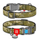Нашийник для собак нейлоновий WAUDOG Nylon з QR-паспортом, малюнок "Мілітарі", пластиковий фастекс, XL, Ш 25 мм, Дов 37-58 см